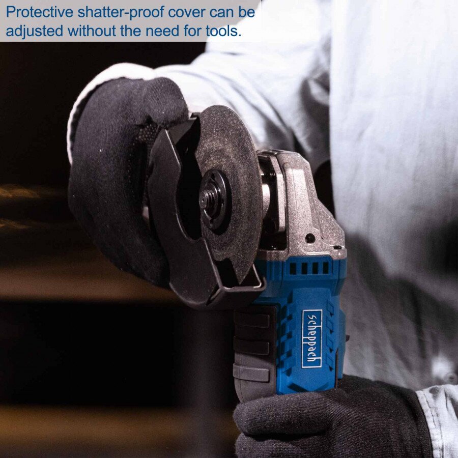 Akum. kampinis šlifuoklis C-AG125-X Set L, Scheppach 12