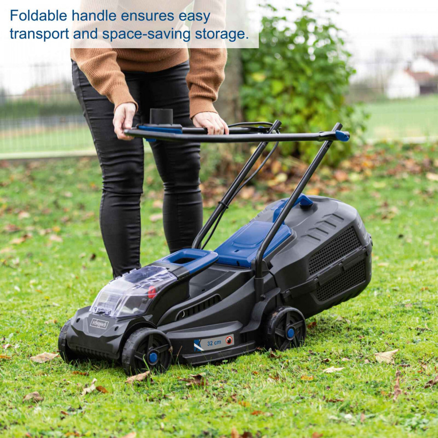 Akumuliatorinė vejapjovė Scheppach BC-MP320-X, 20V, 32cm (be akum. ir krov.) 4 Akumuliatorinė vejapjovė Scheppach BC-MP320-X, 20V, 32cm (be akum. ir krov.) 4