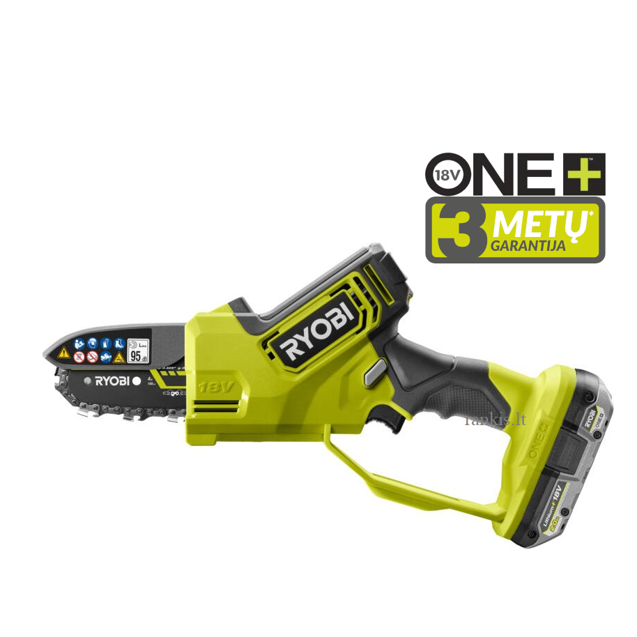 Akumuliatorinis genėjimo pjūklas Ryobi RY18PSX10A-120, 18 V, 2,0 Ah ONE+ Akumuliatorinis genėjimo pjūklas Ryobi RY18PSX10A-120, 18 V, 2,0 Ah ONE+