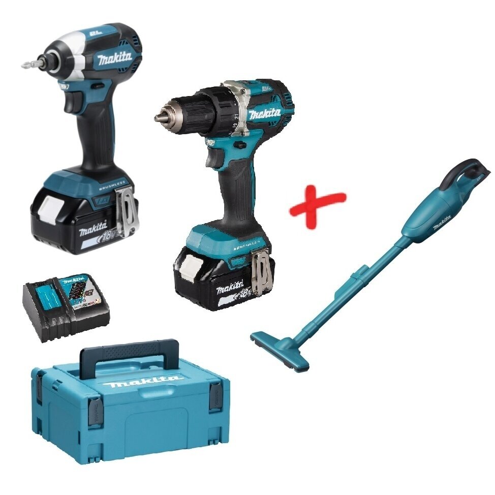 Akumuliatorinių įrankių rinkinys Makita DLX2189TJ + DOVANA DCL180Z, 18V, 2x5,0Ah Akumuliatorinių įrankių rinkinys Makita DLX2189TJ + DOVANA DCL180Z, 18V, 2x5,0Ah