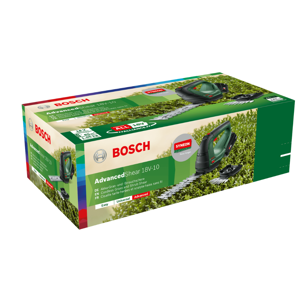 Akumuliatorinės žolės ir krūmų žirklės BOSCH AdvancedShear 18, 18 V, 1x2,0 Ah 2 Akumuliatorinės žolės ir krūmų žirklės BOSCH AdvancedShear 18, 18 V, 1x2,0 Ah 2