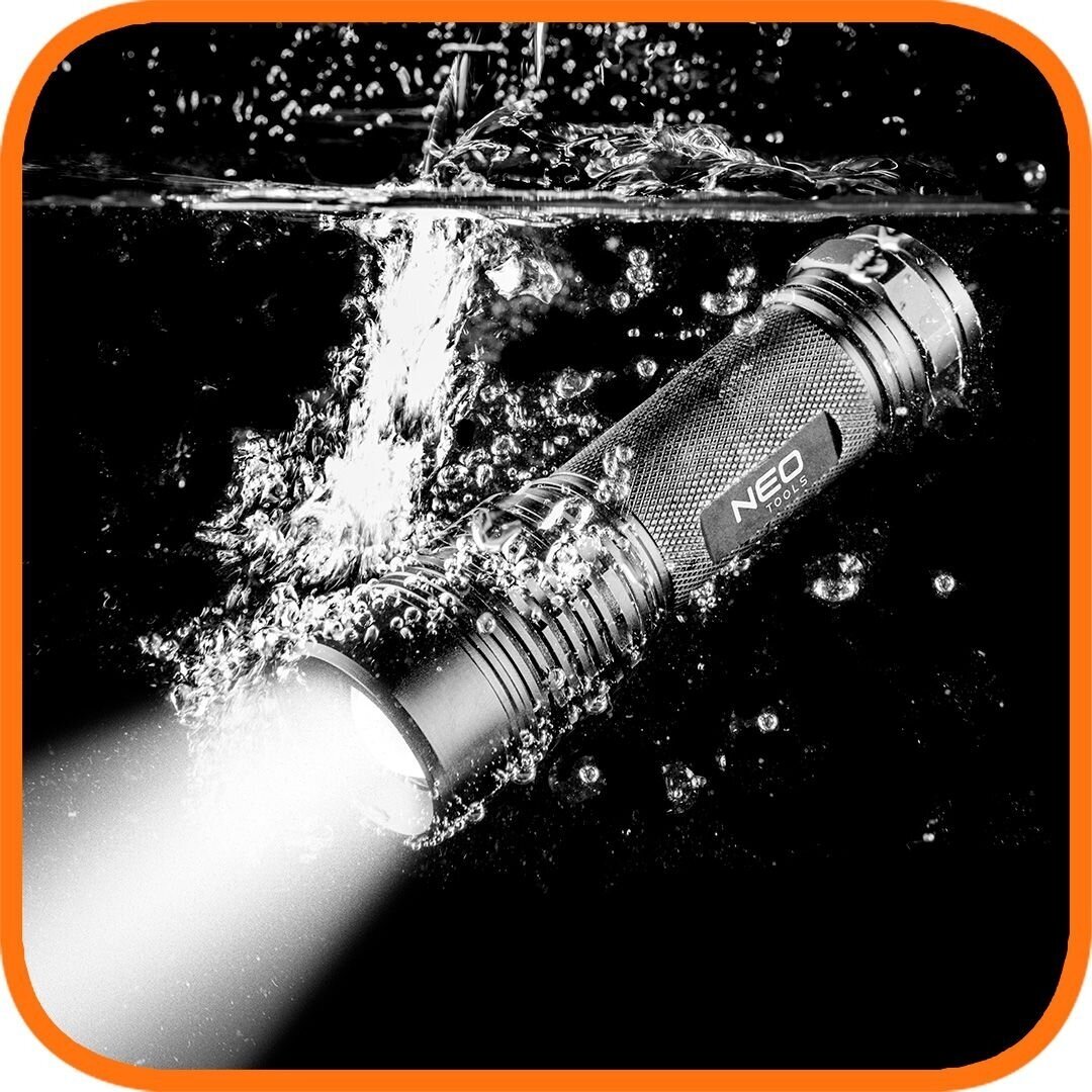 Aliumininis prožektorius Neo tools, IPX7, 200lm 3xAAA 1 Aliumininis prožektorius Neo tools, IPX7, 200lm 3xAAA 1