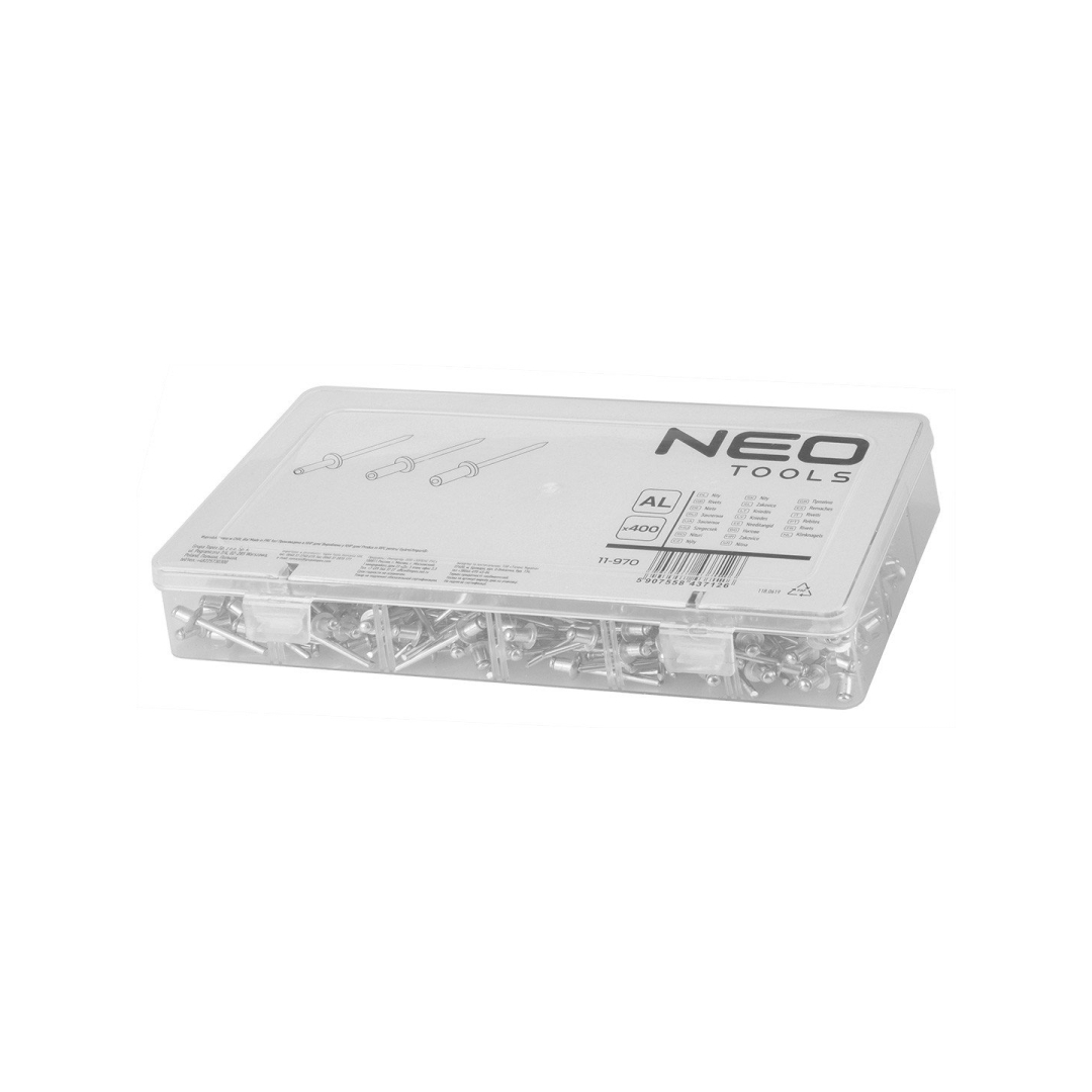 Aliuminio kniedės, 400 vnt. rinkinys 5 Aliuminio kniedės, 400 vnt. rinkinys 5