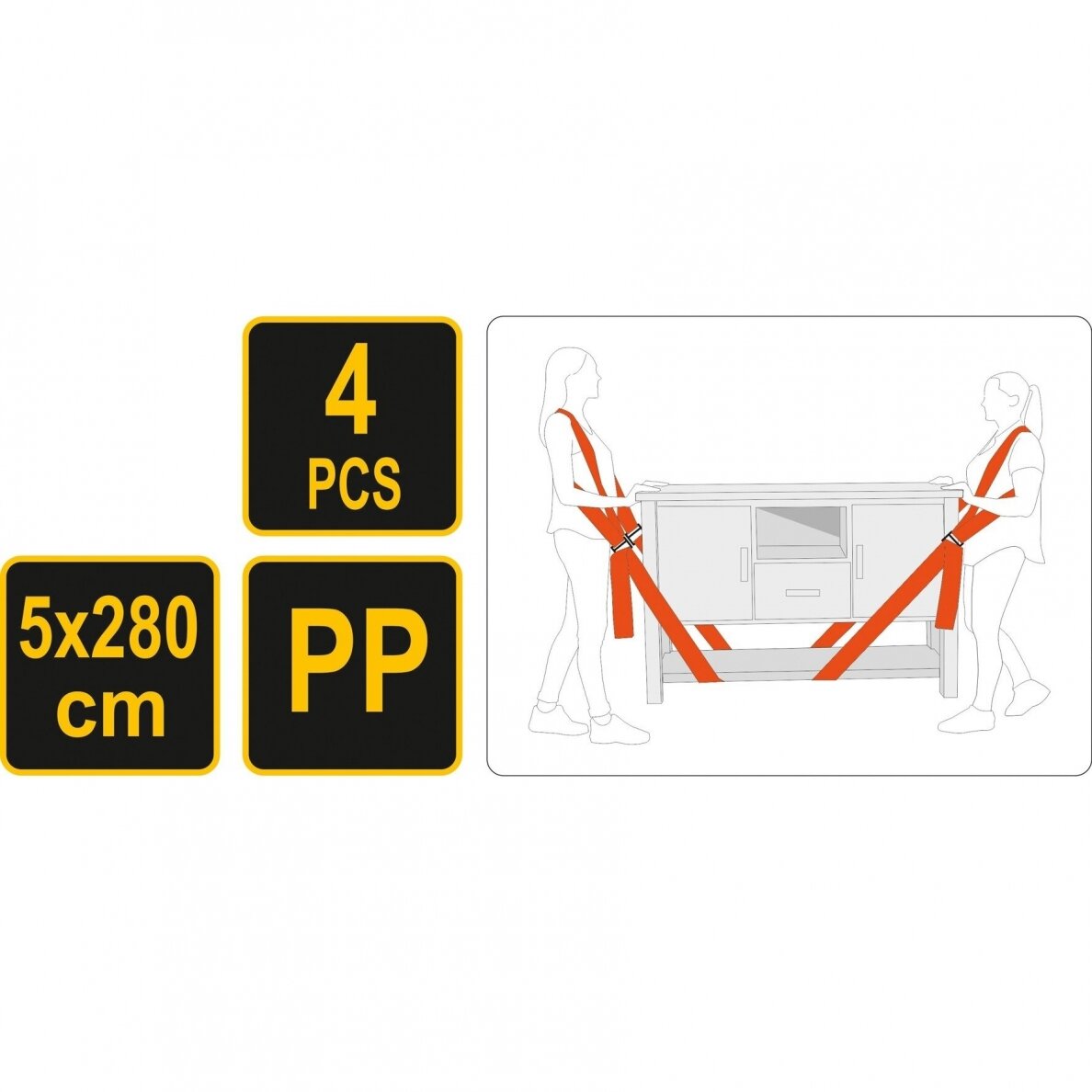 Baldų nešimo diržai Vorel, 5x280 cm, 4 vnt 5