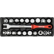 Alyvos išleidimo antgalių komplektas su raktu | 3/8" | 20 vnt (YT-05992)