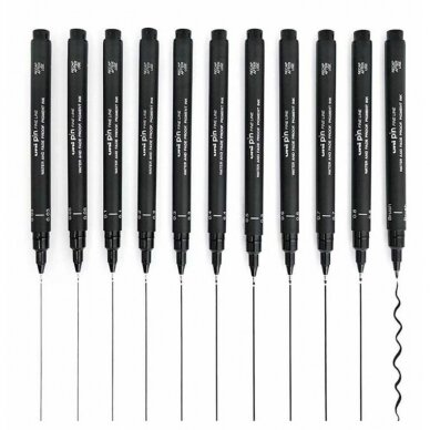 Rašiklis Uni PIN-10-200, 1 mm, juodas 1