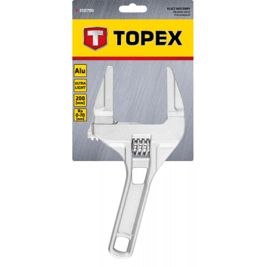 Aluminium adjustable wrench 200 mm, range 0-70 mm 1