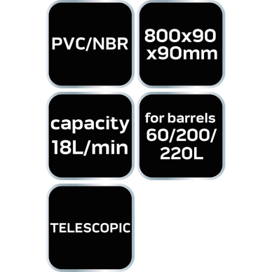 Alyvos siurblys, 18l/min. Būgnams 60 - 220 litrų 8 Alyvos siurblys, 18l/min. Būgnams 60 - 220 litrų 8