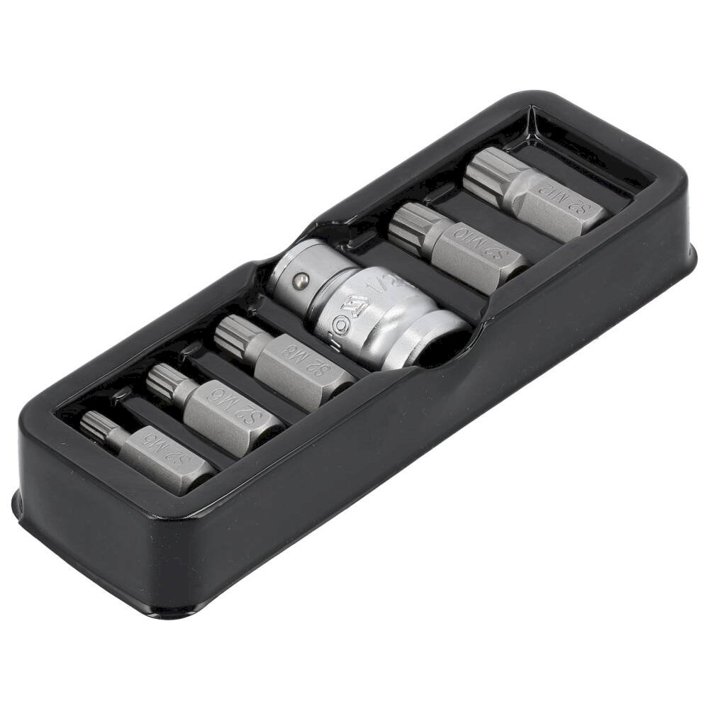 Antgalių komplektas | 10 mm (3/8") | Spline (XZN) | 6 vnt. (YT-0414) Antgalių komplektas | 10 mm (3/8") | Spline (XZN) | 6 vnt. (YT-0414)