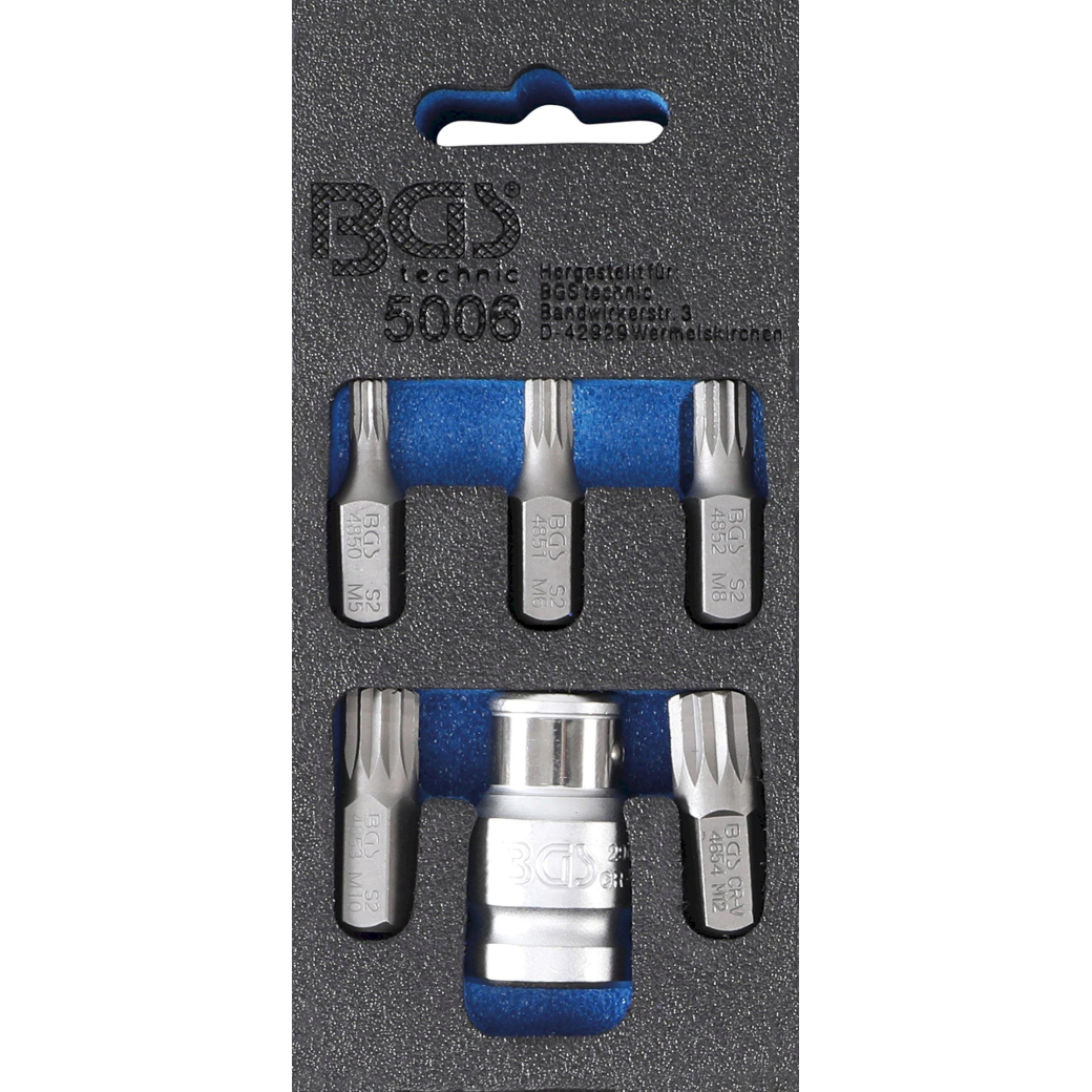 Antgalių komplektas | 10 mm (3/8") | Spline (XZN) | 6 vnt. (5006)