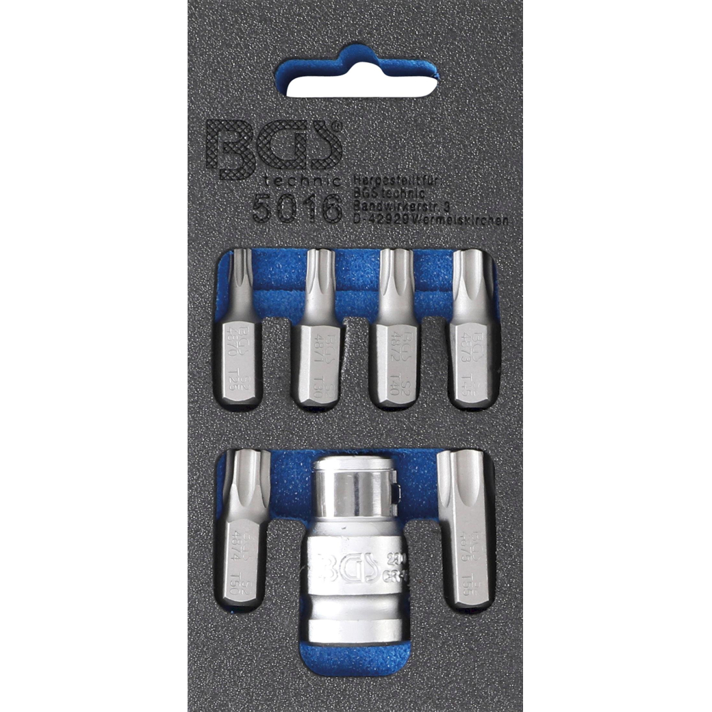 Antgalių komplektas | 10 mm (3/8") | T-Star (Torx) | 7 vnt. (5016) Antgalių komplektas | 10 mm (3/8") | T-Star (Torx) | 7 vnt. (5016)