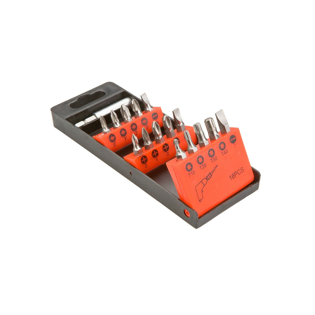 Antgaliai atsuktuvui, komplekte 16 vnt Antgaliai atsuktuvui, komplekte 16 vnt