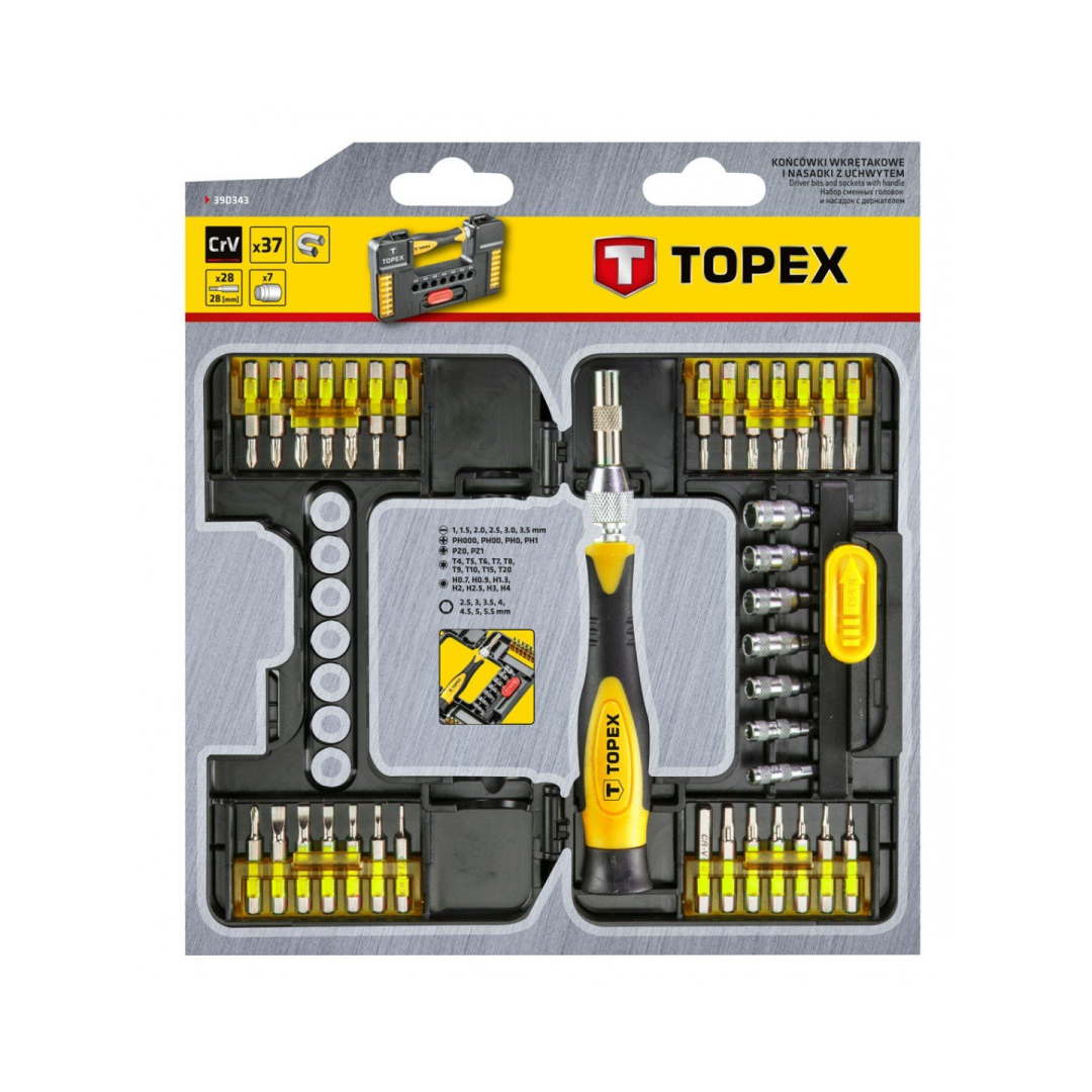 Antgaliai keičiami su laikikliu 37 vnt. Topex 1