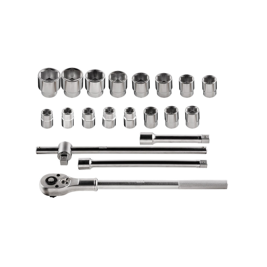 Antgalių komplektas 3/4", 21 vnt. 19-50mm, 1