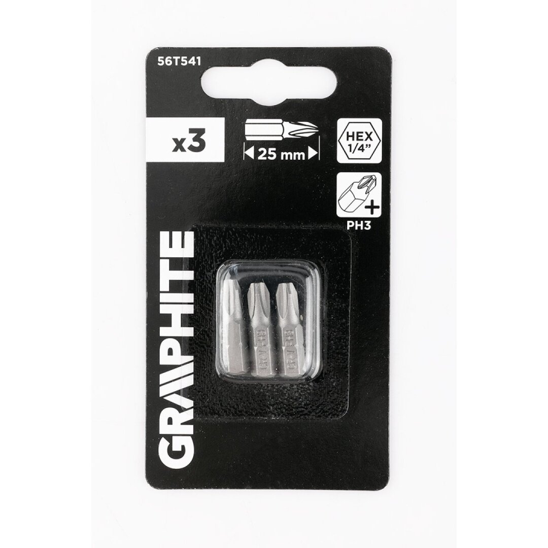 Antgaliukai - bitai PH3 x 25 mm, 3 vnt 1 Antgaliukai - bitai PH3 x 25 mm, 3 vnt 1