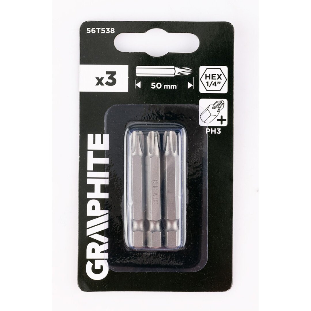 Antgaliukai - bitai PH3 x 50 mm, 3 vnt 1