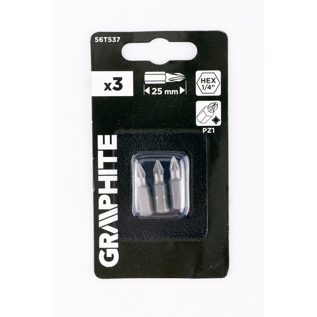 Antgaliukai - bitai PZ1 x 25 mm, 3 vnt 1 Antgaliukai - bitai PZ1 x 25 mm, 3 vnt 1