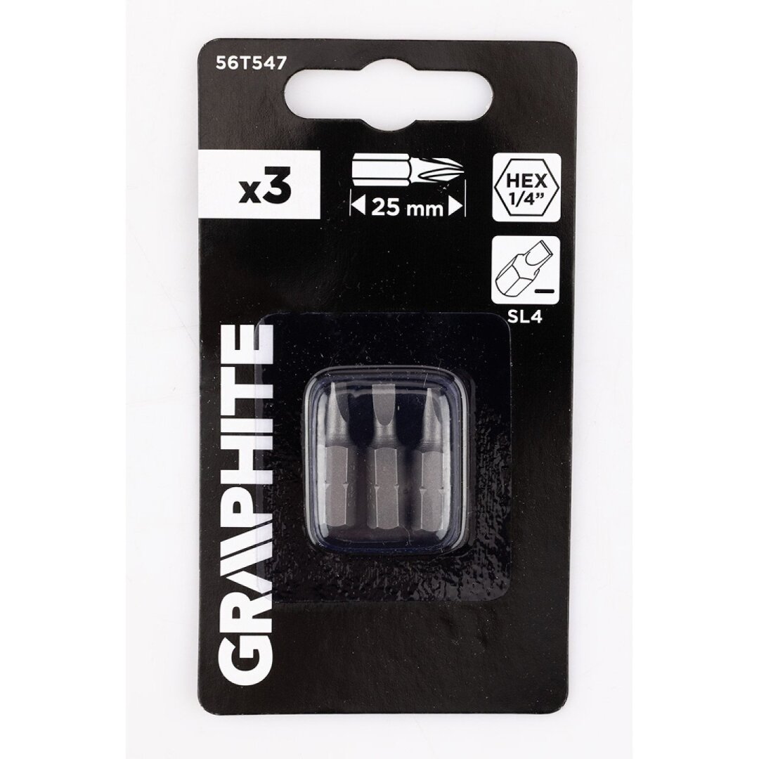 Antgaliukai - bitai SL4 x 0,6 x 25 mm, 3 vnt 1 Antgaliukai - bitai SL4 x 0,6 x 25 mm, 3 vnt 1