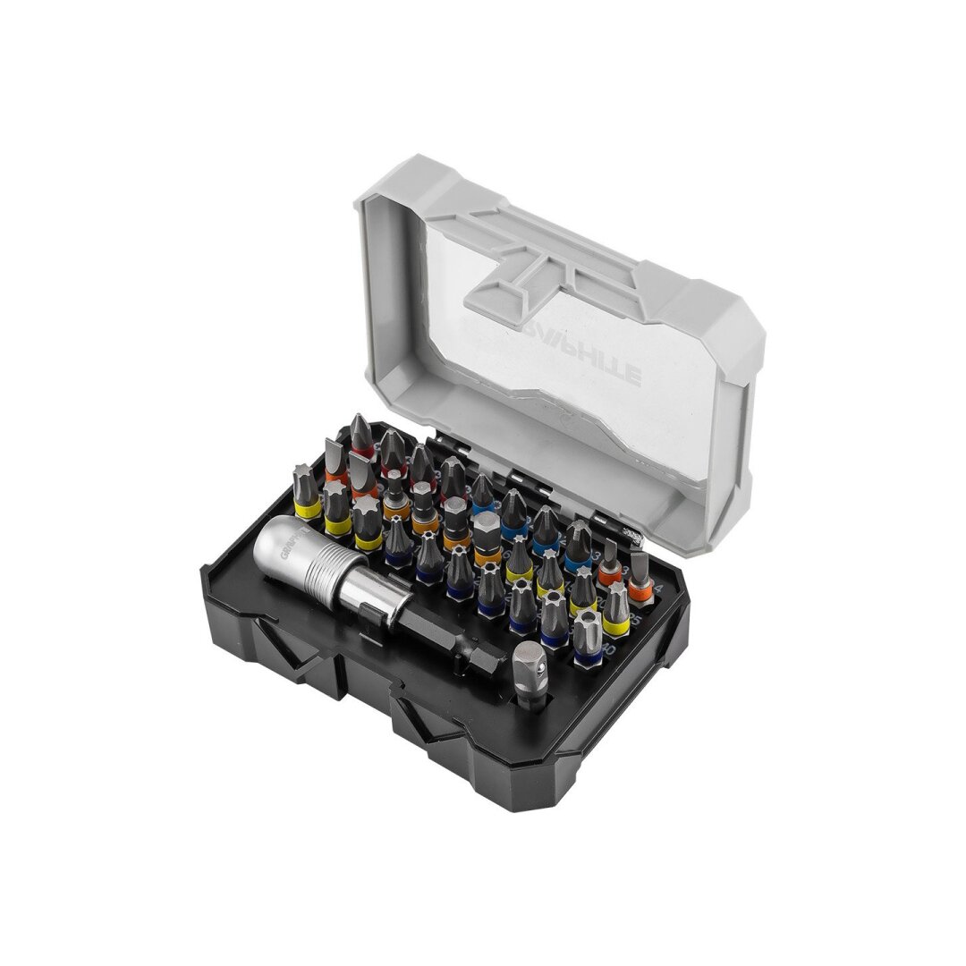 Antgaliukų rinkinys 25 mm, kurio magnetinis laikiklis yra 68 mm, 32 vnt. Antgaliukų rinkinys 25 mm, kurio magnetinis laikiklis yra 68 mm, 32 vnt.