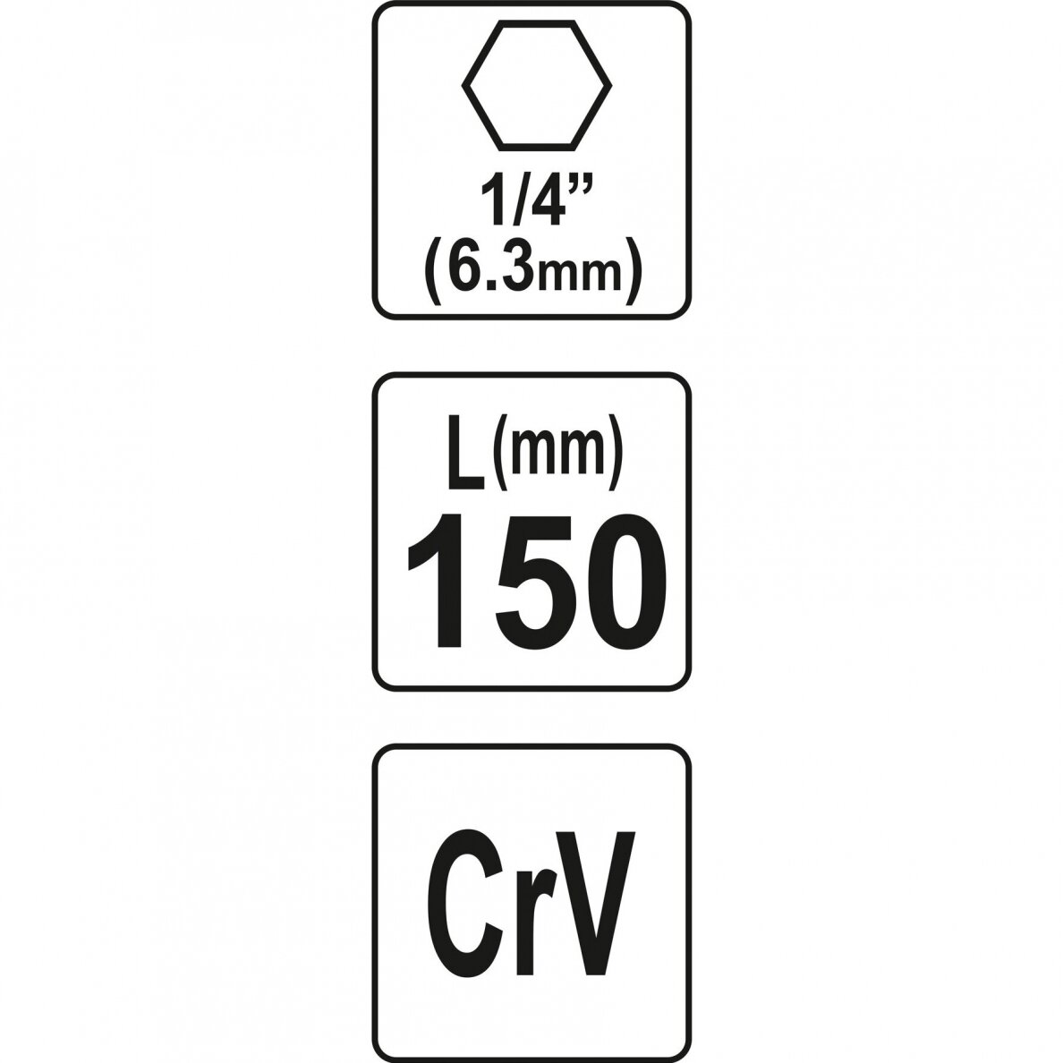 Antgalių laikiklis Yato 1/4", 150mm 2