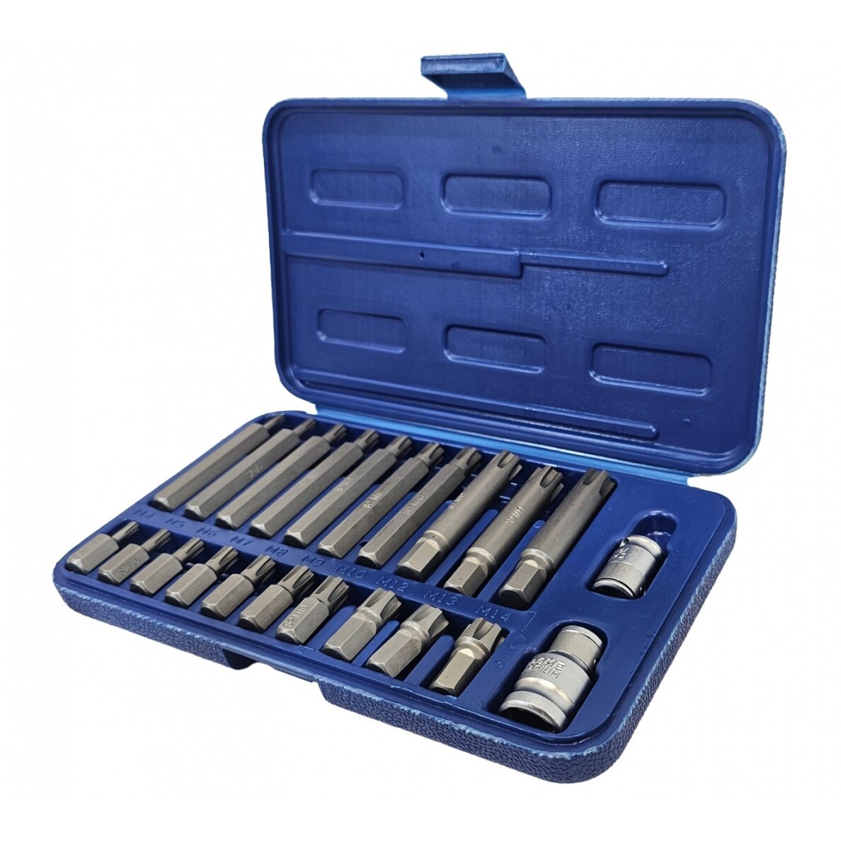 Antgalių rinkinys | 10 mm (3/8") storis | Spline (Ribe) | 22 vnt. (RB21S) Antgalių rinkinys | 10 mm (3/8") storis | Spline (Ribe) | 22 vnt. (RB21S)