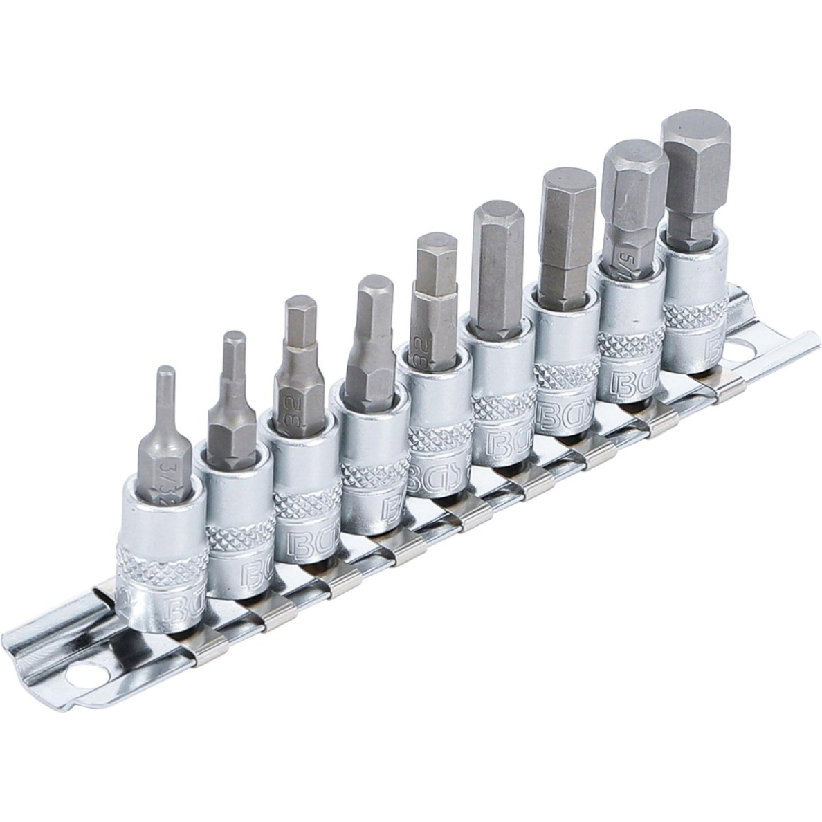 Antgalių rinkinys | 6.3 mm (1/4") | hex šešiakampis | coliniai dydžiai 3/32" - 3/8 "| 9 vnt. (2749) Antgalių rinkinys | 6.3 mm (1/4") | hex šešiakampis | coliniai dydžiai 3/32" - 3/8 "| 9 vnt. (2749)