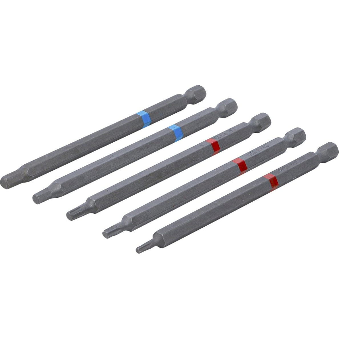 Antgalių rinkinys | 6,3 mm (1/4") | hex šešiakampis, T-Star (Torx) | 110 mm | 5 vnt. (4836) Antgalių rinkinys | 6,3 mm (1/4") | hex šešiakampis, T-Star (Torx) | 110 mm | 5 vnt. (4836)