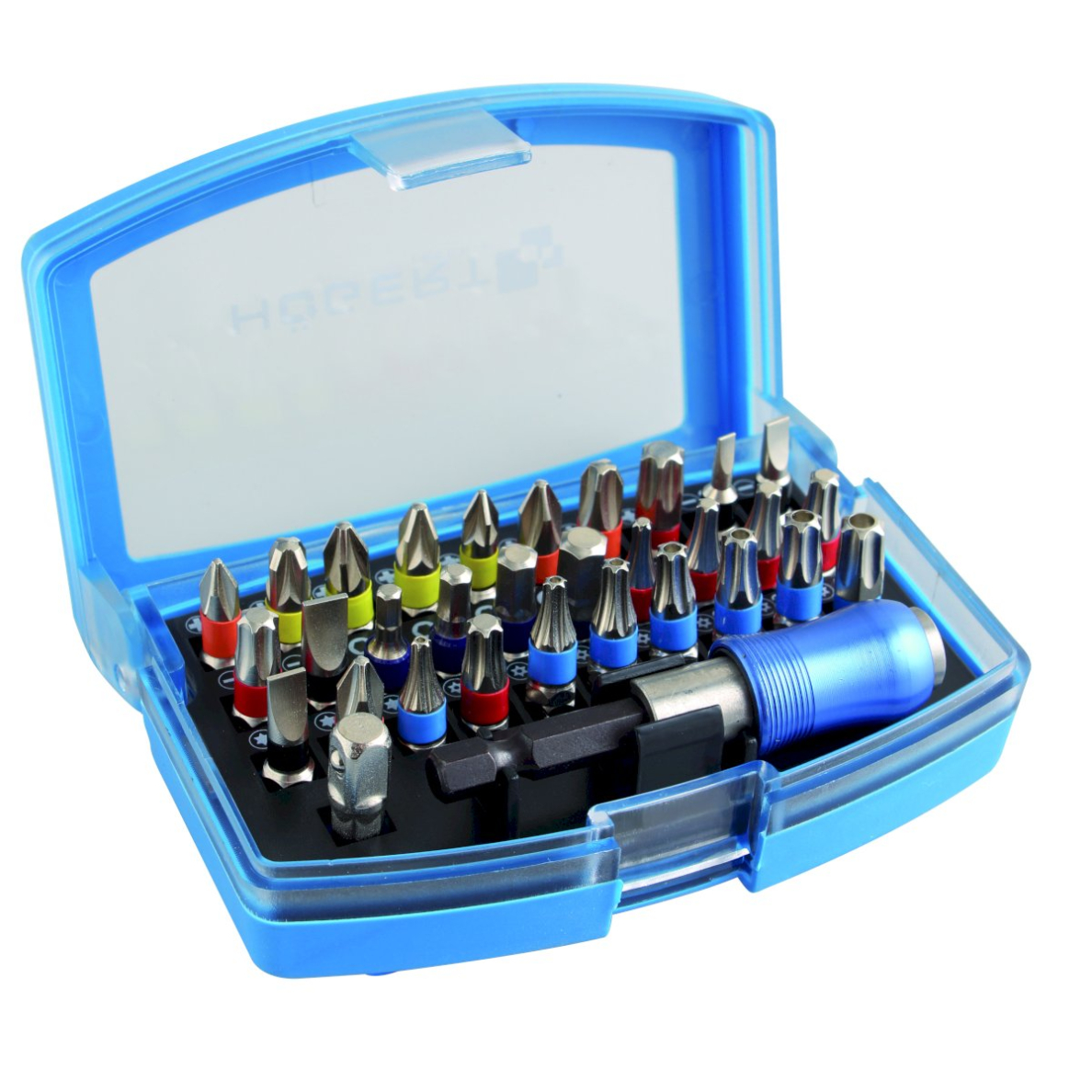 Antgaliukų 1/4 (6,3mm) komplektas S2 plieno / 32dalių Antgaliukų 1/4 (6,3mm) komplektas S2 plieno / 32dalių