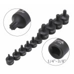 Antgaliai  1/4" + 3/8" Cr-Mo TORX trumpi 10vnt