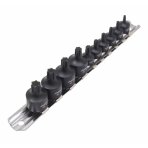 Antgaliai  1/4" + 3/8" Cr-Mo TORX trumpi 10vnt