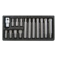 Antgalių komplektas | 10 mm (3/8") storis | Spline (Ribe) | 15 vnt. (YT-0419)