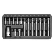 Antgalių rinkinys | T-Star (Torx) | 15 vnt. (YT-0411) Antgalių rinkinys | T-Star (Torx) | 15 vnt. (YT-0411)