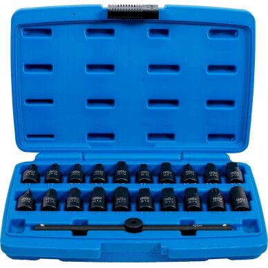 Antgaliai atsukti alyvos išleidimo varžtams | 10 mm (3/8") | 21 vnt. (1014) Antgaliai atsukti alyvos išleidimo varžtams | 10 mm (3/8") | 21 vnt. (1014)