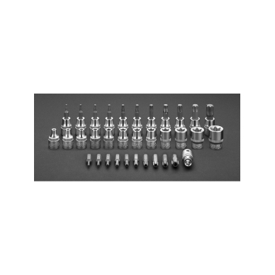 Antgaliai ir galvutėss TORX, komplekte 34 vnt., 1