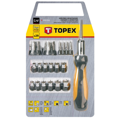 Antgalių ir galvučių rinkinys su rankena, 29 vnt. 1