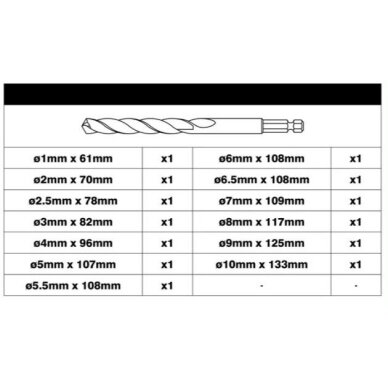Antgalių komplektas Ryobi RX HSS-G, 13 vnt. 1 Antgalių komplektas Ryobi RX HSS-G, 13 vnt. 1