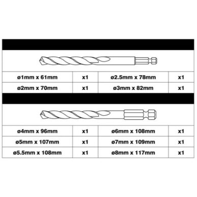Antgalių komplektas Ryobi RX HSS-G, 10 vnt. 1 Antgalių komplektas Ryobi RX HSS-G, 10 vnt. 1