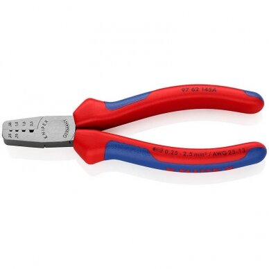 Antgalių presavimo replės KNIPEX 9762 Antgalių presavimo replės KNIPEX 9762