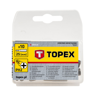 Antgalių rinkinys Phillips PH2x25mm, 10 vienetų 1 Antgalių rinkinys Phillips PH2x25mm, 10 vienetų 1