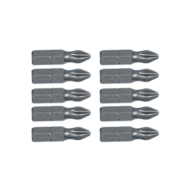 Antgalių rinkinys Phillips PH2x25mm, 10 vienetų Antgalių rinkinys Phillips PH2x25mm, 10 vienetų