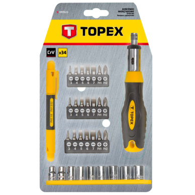 Antgalių rinkinys su rankena, komplekte 34 vienetų 1