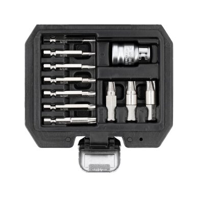 Antgalių rinkinys | sugadintiems T-Star (Torx) su skyle | 11 vnt. (YT-04582)