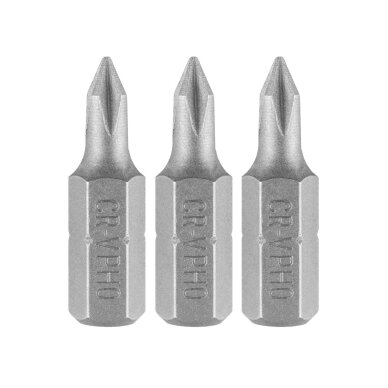 Antgaliukai - bitai PH0 x 25 mm, 3 vnt Antgaliukai - bitai PH0 x 25 mm, 3 vnt