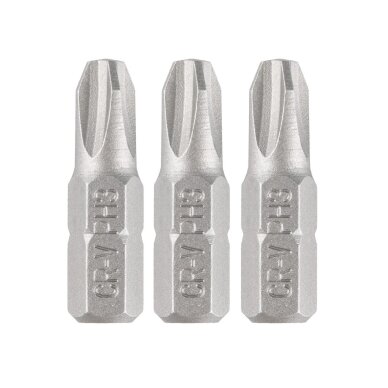 Antgaliukai - bitai PH3 x 25 mm, 3 vnt Antgaliukai - bitai PH3 x 25 mm, 3 vnt