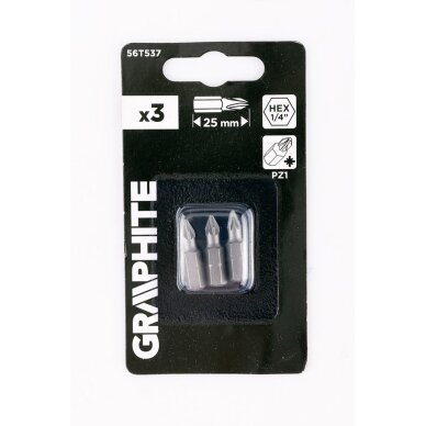 Antgaliukai - bitai PZ1 x 25 mm, 3 vnt 1 Antgaliukai - bitai PZ1 x 25 mm, 3 vnt 1