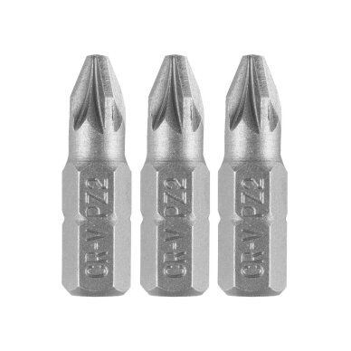 Antgaliukai - bitai PZ2 x 25 mm, 3 vnt Antgaliukai - bitai PZ2 x 25 mm, 3 vnt