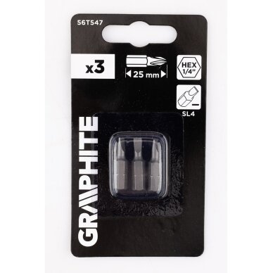 Antgaliukai - bitai SL4 x 0,6 x 25 mm, 3 vnt 1 Antgaliukai - bitai SL4 x 0,6 x 25 mm, 3 vnt 1