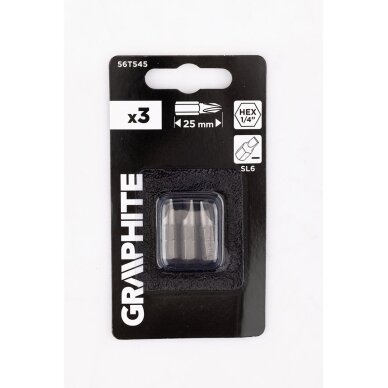 Antgaliukai - bitai SL6 x 1 x 25 mm, 3 vnt 1 Antgaliukai - bitai SL6 x 1 x 25 mm, 3 vnt 1