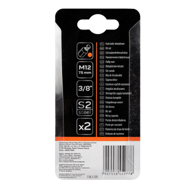 Antgaliukai M12 x 75 mm, S2 x 2 vnt. 2 Antgaliukai M12 x 75 mm, S2 x 2 vnt. 2