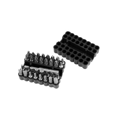 Antgaliukų rinkinys 25 mm, su magnetiniu laikikliu 60 mm, 33 vienetai.